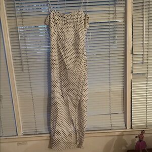 Zara Spaghetti strap White and Black Polka Dot Dress